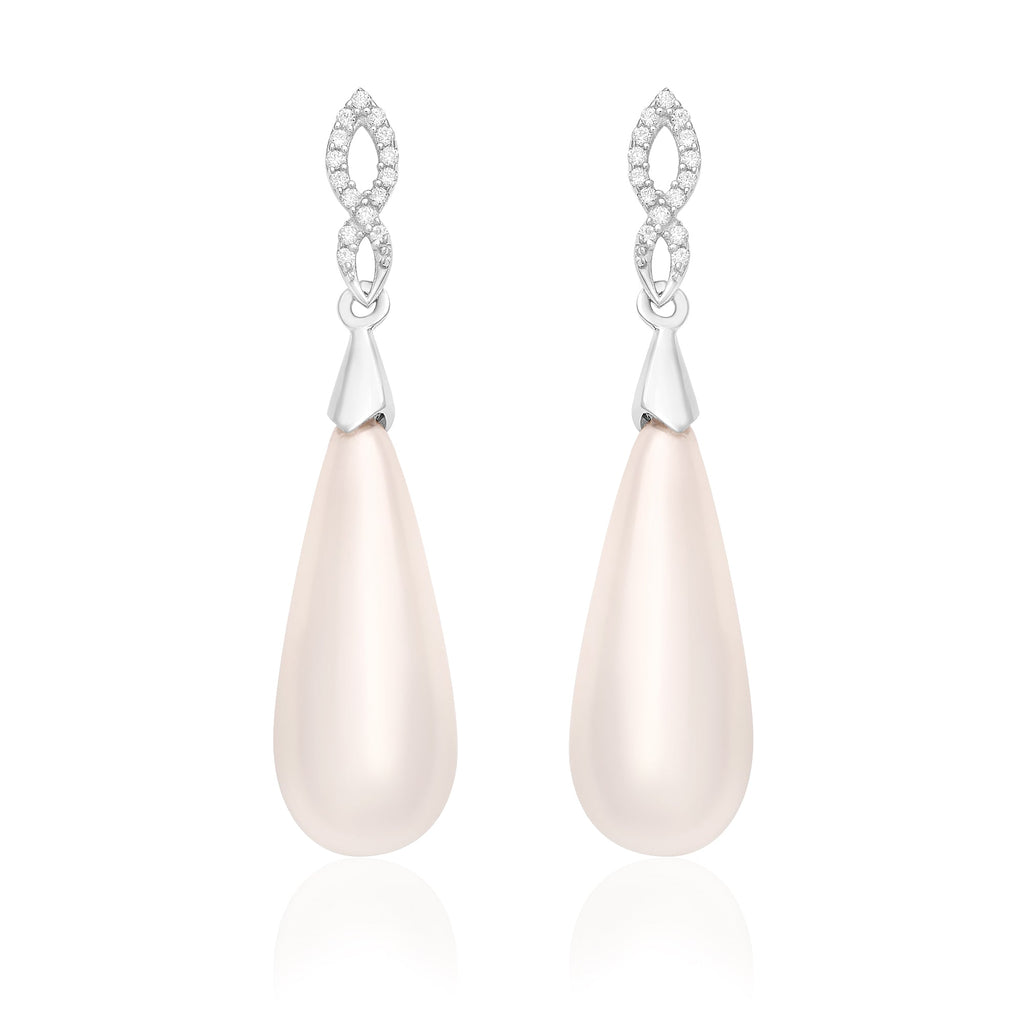 Pearl Teardrop Dangle Earrings – Sterling Silver