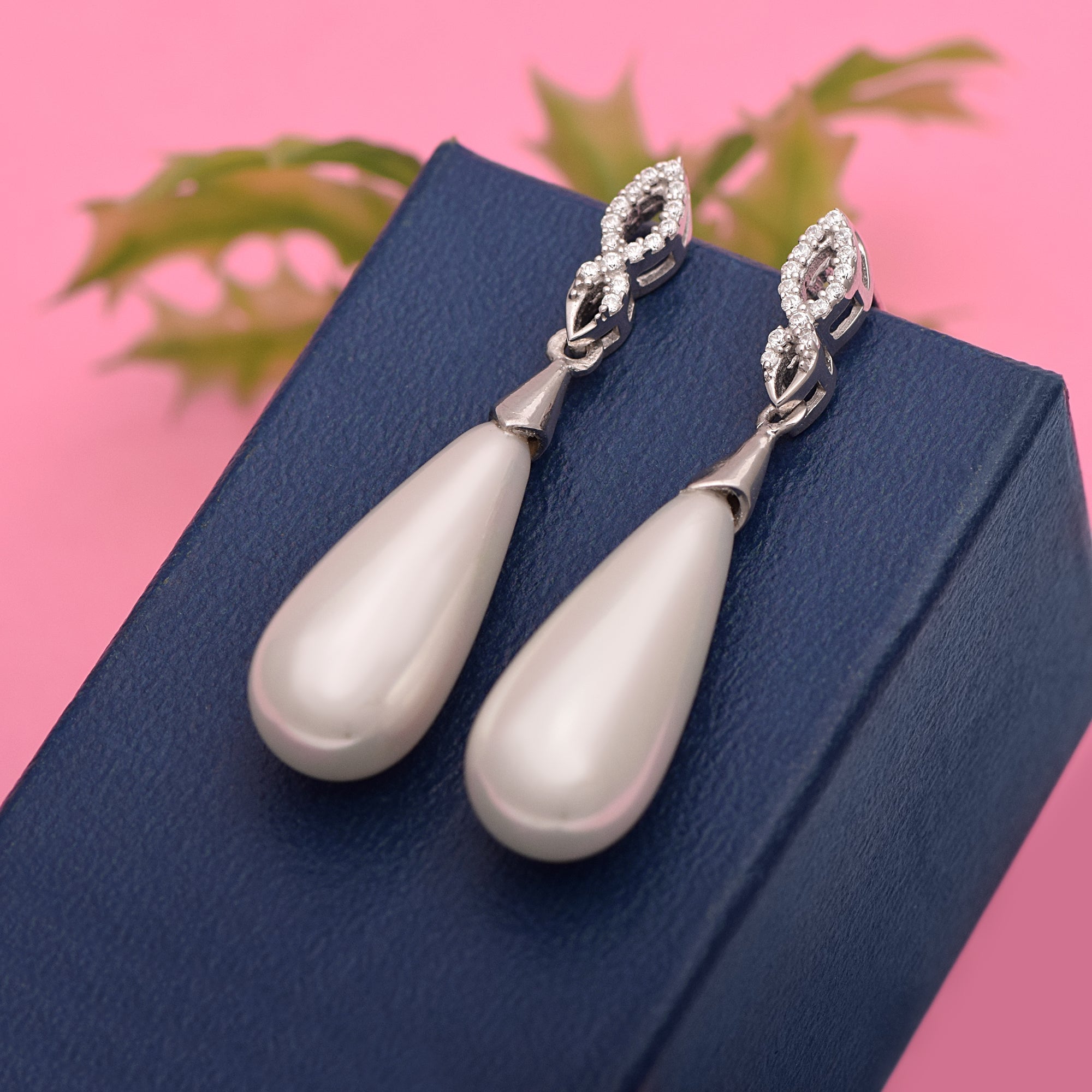 Pearl Teardrop Dangle Earrings – Sterling Silver