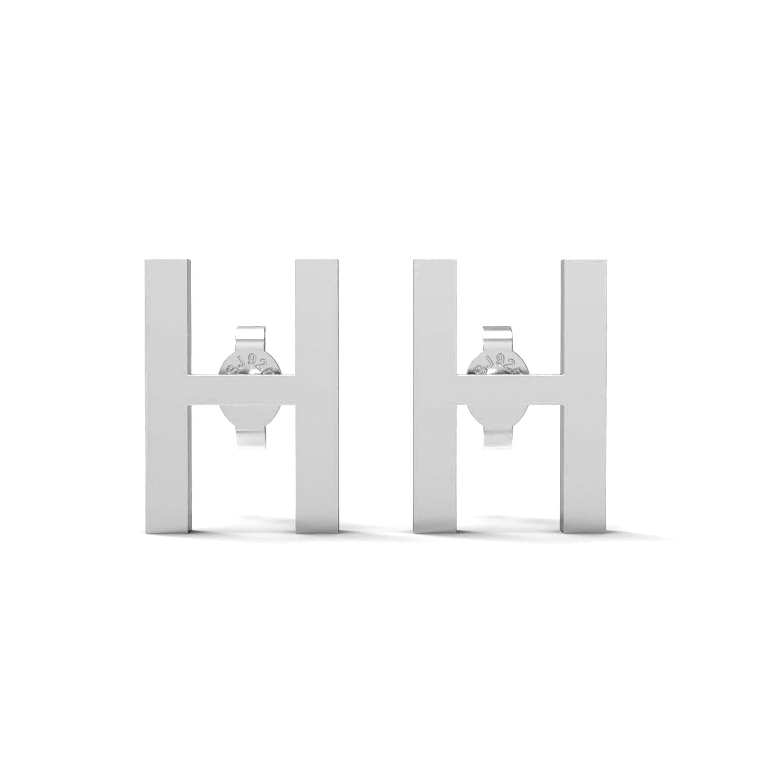 Initial "H" Monogram Stud Earring – Sterling Silver
