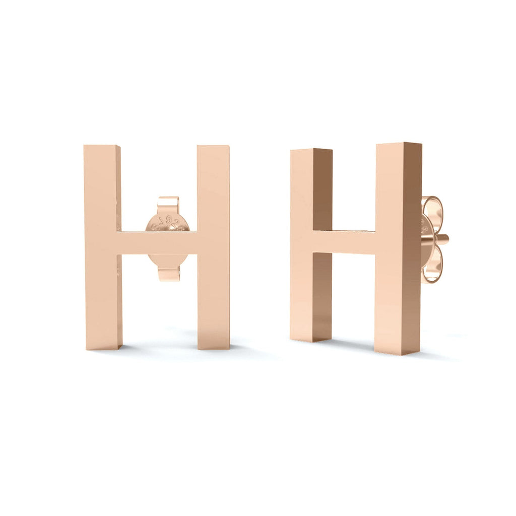 Initial "H" Monogram Stud Earring – Sterling Silver