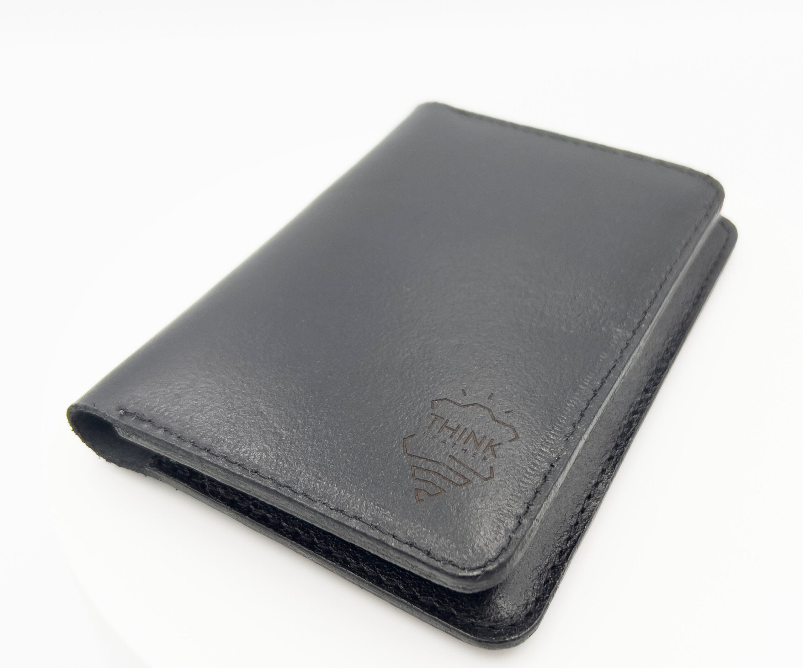 Skórzany portfel paszportowy - czarny