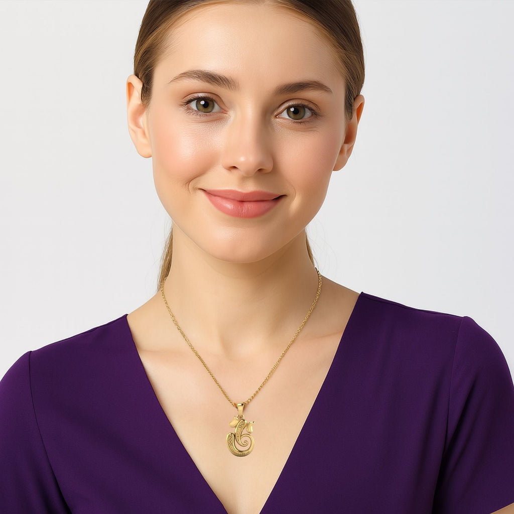 Citrine OM Ganesha Necklace - Sterling Silver